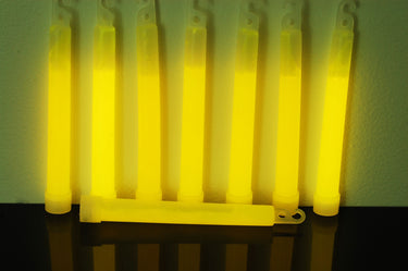 6 inch 15mm Yellow Premium Safety Glow Sticks- Single Packs